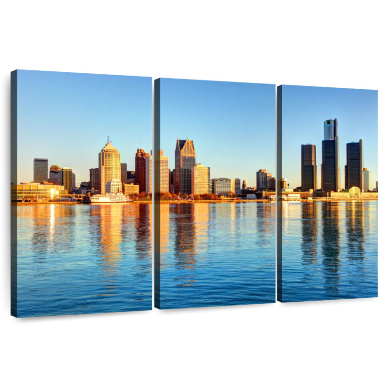 Nicci Detroit Waterfront Skyline, 28" H x 45" W