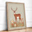 Meadow Deer Mid-Century - Framed Print-443985516-443985518