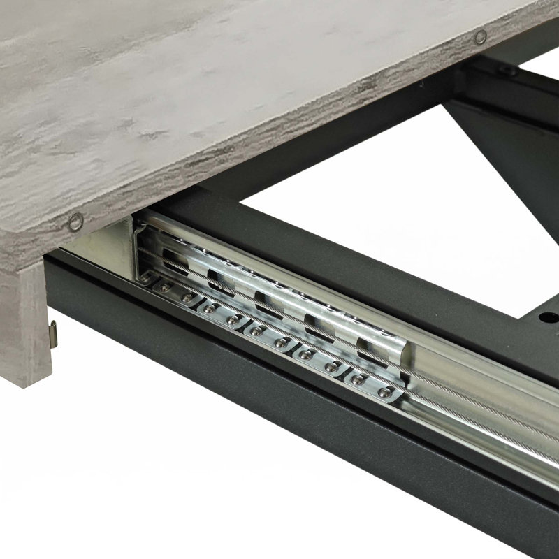 55.11" -70.86" Rectangular Stretch Table Dining Table-Only Table, Gray
