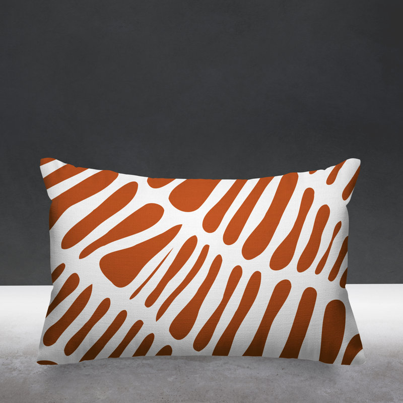 Housse de coussin rectangulaire et insert Locke Tribal, Orange brûlé