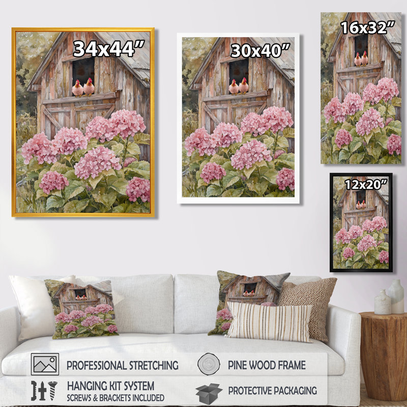 Drayvon - Floral Canvas Wall Art, Reproduction encadrée d'une seule photo, Noir, noir, noir, noir, H 20 po x l 12 po