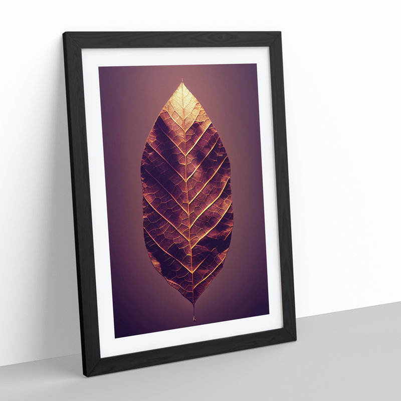Royal Leaf - Single Picture Frame Print, Black Framed, 64cm H x 46cm W x 2cm D