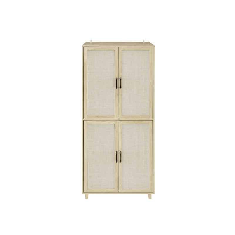 Armoire à 4 portes, avec 4 tablettes intérieures réglables, armoire de rangement