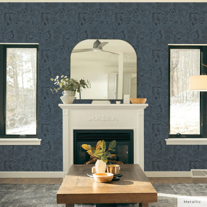 16.5' L x 20.5" W Peel and Stick Wallpaper Roll, Gray