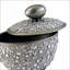 Boîte de rangement pour bijoux, conception crépuscule avec poignée en forme d'œuf | 8 po de hauteur | Polyrésine | Finition argent
