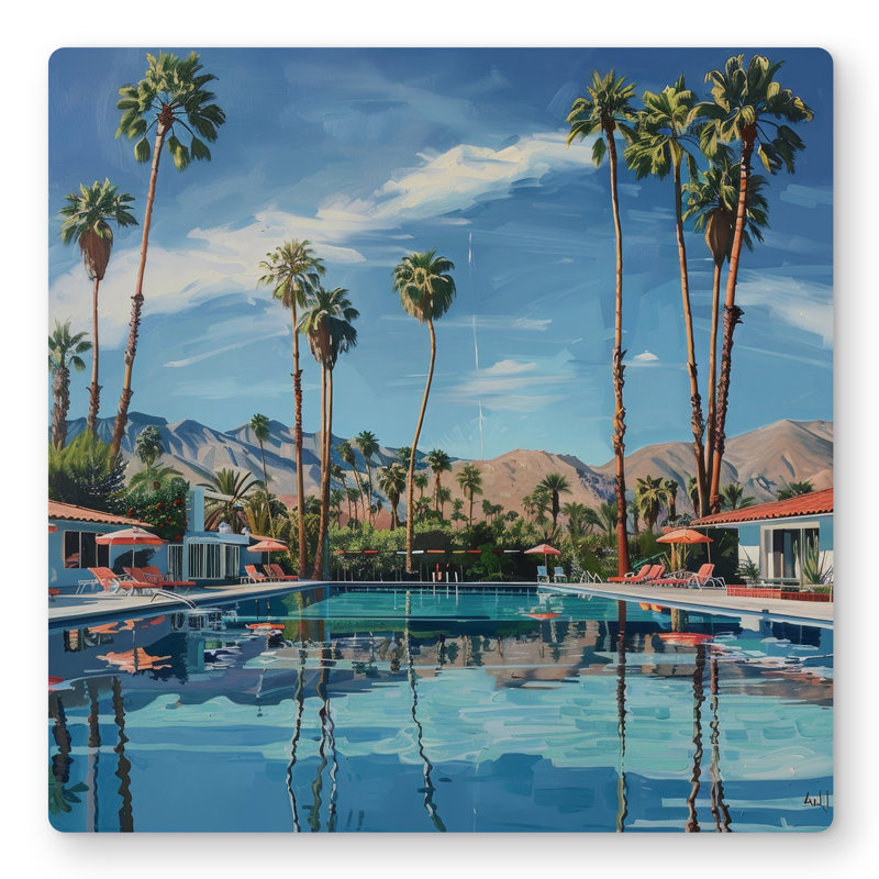 Palm Trees - White Metal Print for Stylish Home Decor