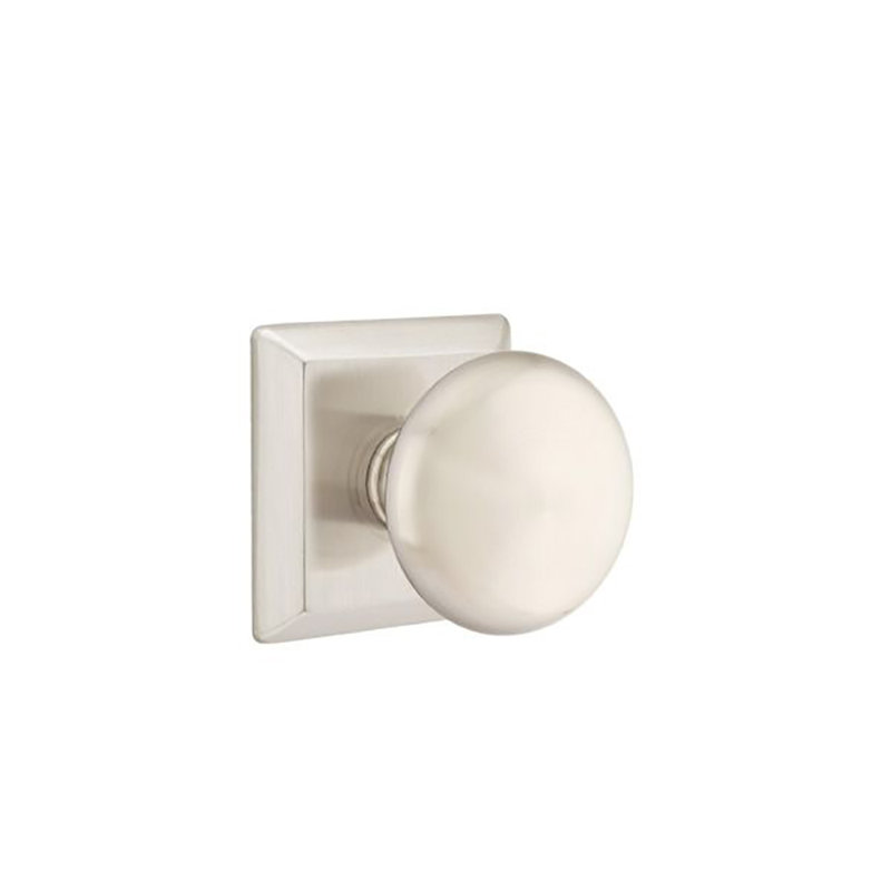 Passage Providence Knob with Quincy Rose, Satin Nickel