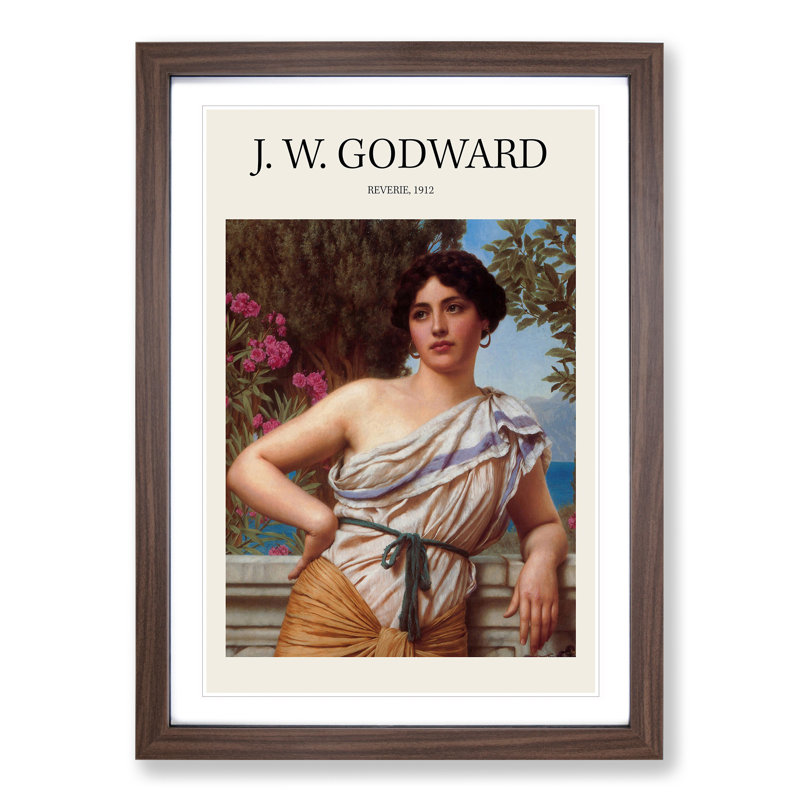 Reverie by John William Godward - Picture Frame Graphic Art, 48cm H x 36cm W x 2cm D