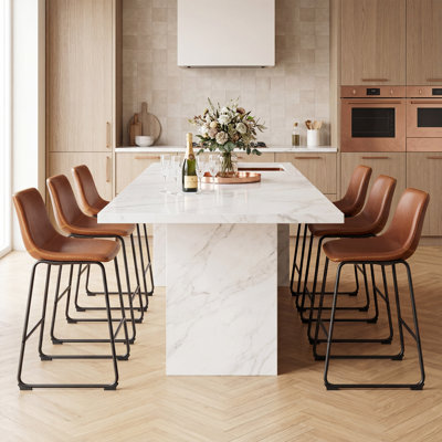 Modern Upholstered Bar Height Bar Stools Kitchen Stools for Island High Back Counter Chairs