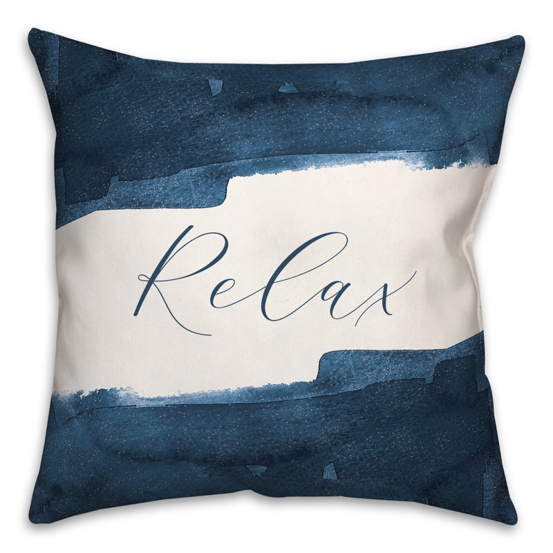 Housse et insert de coussin décoratif Relax Watercolor 3, 20 po x 20 po, Bleu