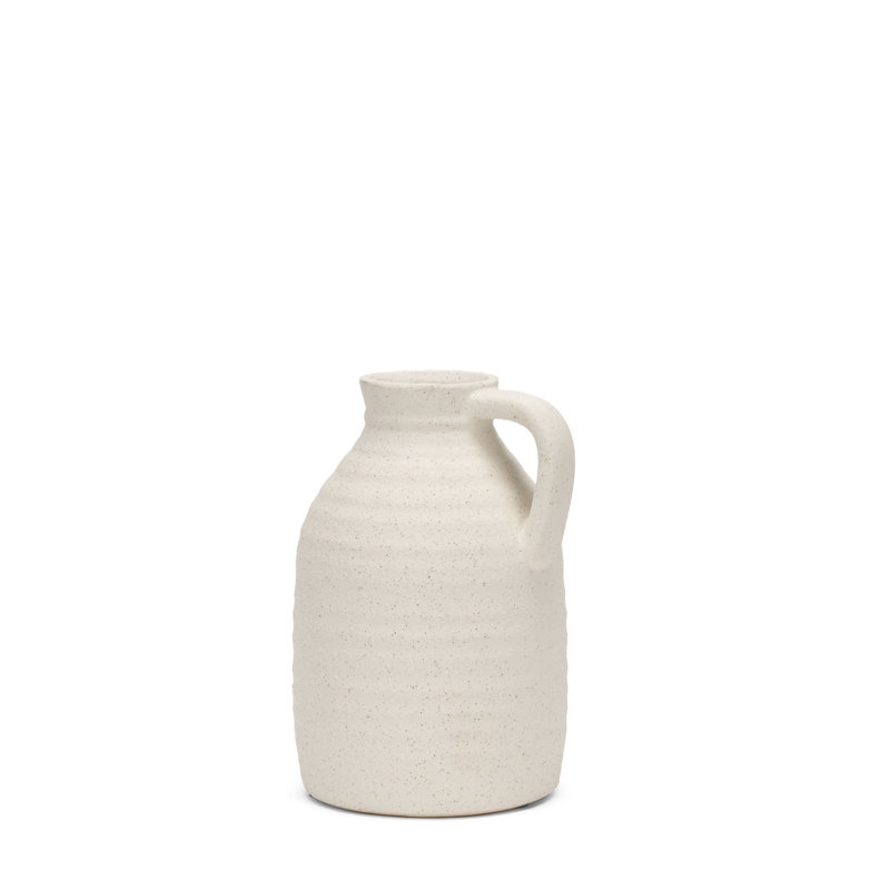Grand vase en céramique Shorsey, Crème, H 9,05 po x l 6,29 po x P 5,9 po