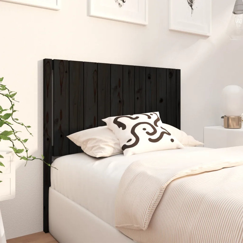 Burley Solid Wood Headboard, Black, 140.5 x 100 cm