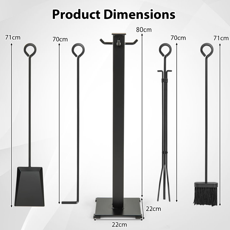 Metal Fireplace Tool Set
