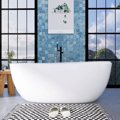 67.32'' x 29.5'' Freestanding Soaking Acrylic Bathtub