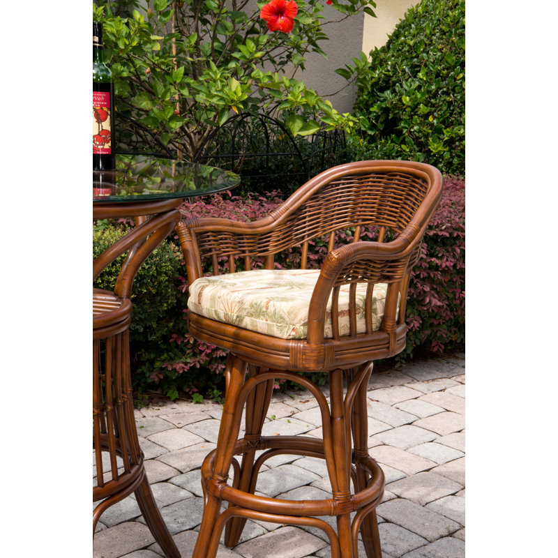 Corneliea Traditional Swivel Stool, Rustic Driftwood, Dum Dum Natural, Counter Stool (24" Seat Height)