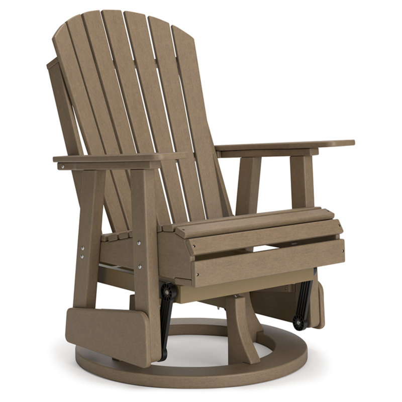 Lynbrook High - Density Polyethylene (HDPE) Gliding Adirondack Chair, Brown