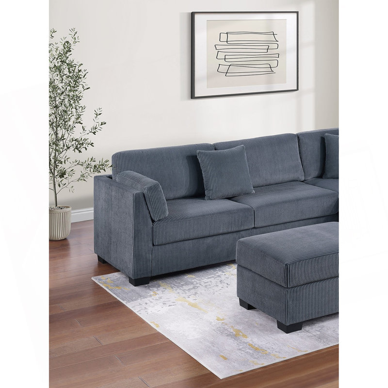 Ensemble de canapé modulaire Contemporary, Gris foncé