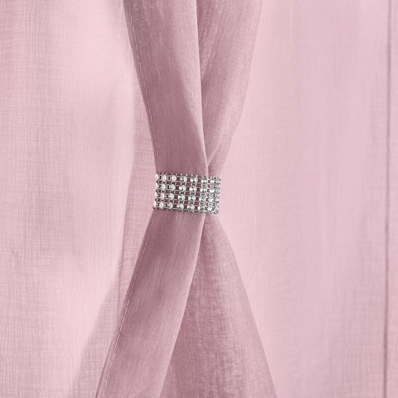 Eoin Diana Eyelet Sheer Curtain Panel, 144 W x 274 D cm, Blush