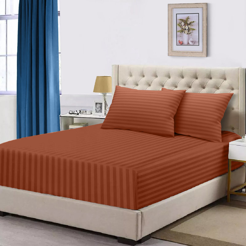 Gerde Super Soft Microfiber Extra Deep Fitted Sheet, Double (137 x 191cm), Rust