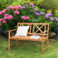 Wooden Garden Bench with X-Back
