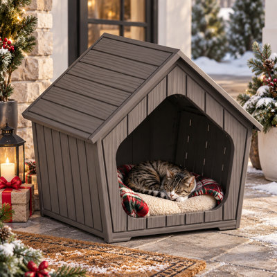  22.81" H Resin Pet House – Combines Cozy Shelter with Litter Box Enclosure