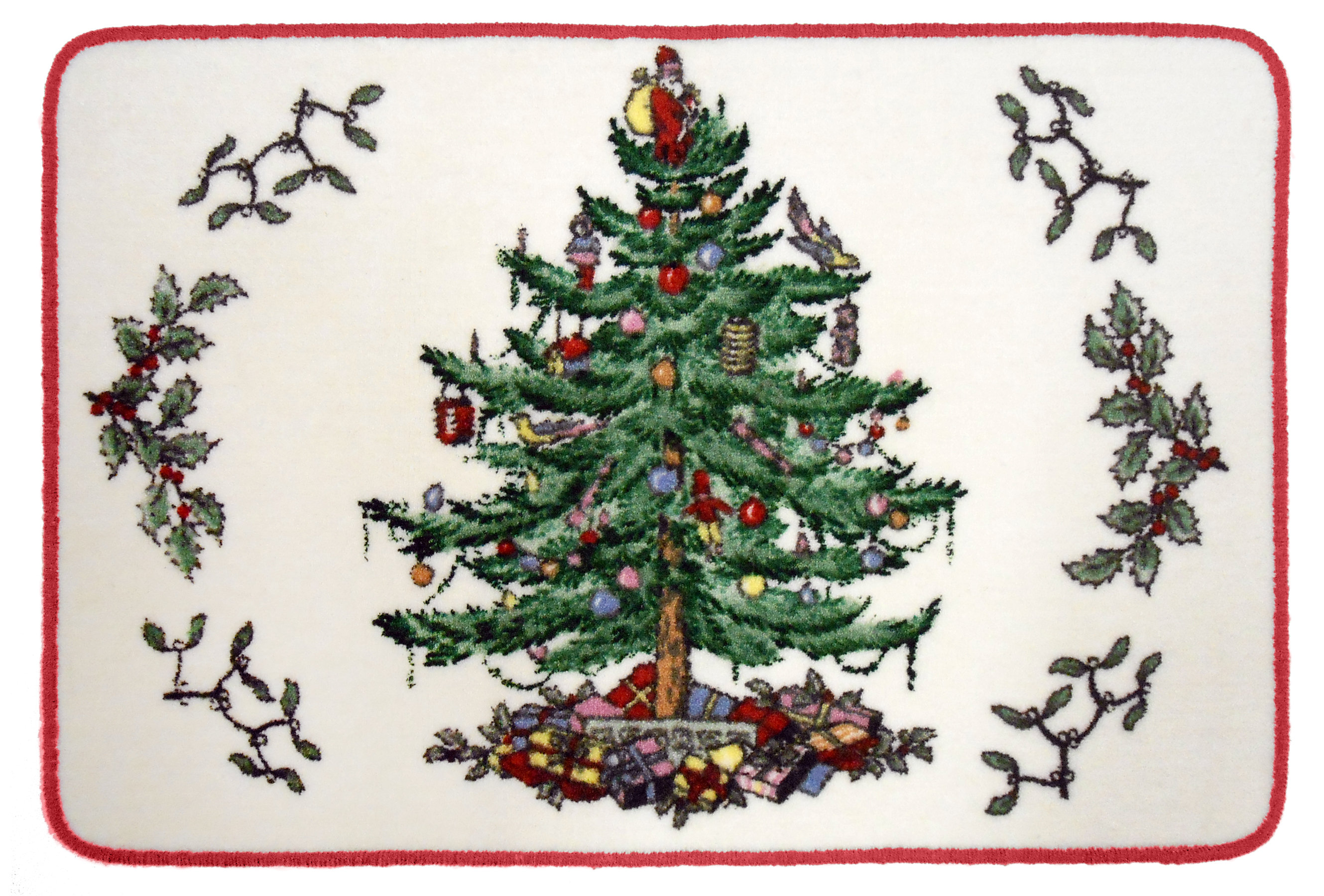 Spode Tree Cotton Red Area Rug