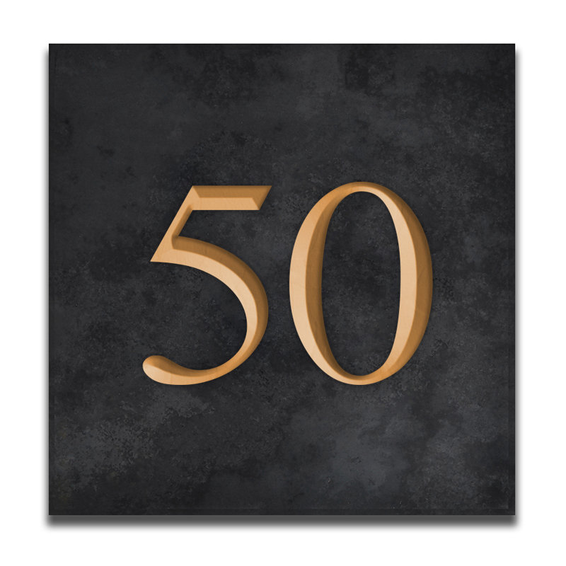 Velia 17.78cm H Stone House Number, 50, Gold