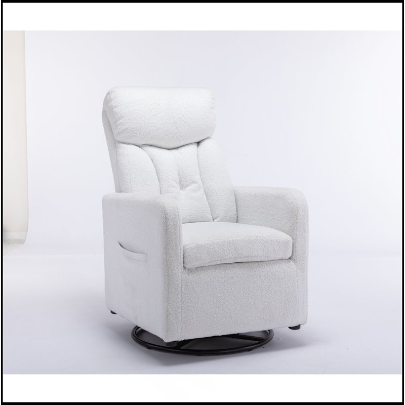 Chaise berçante pivotante en tissu Teddy