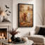 Art sur toile, vache brune brune et fantôme blanc en citrouille-865756762