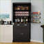 Armoire de rangement Kitchen Pantry, armoire autoportante noire 71 po avec 4 portes, tiroir, 2 tablettes réglables | Panneau de fibres à densité moyenne E1 | Peinture UV-1400672158
