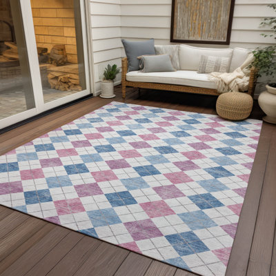 Machine Washable Indoor/Outdoor Jusino ACN2238 Geometric Rug