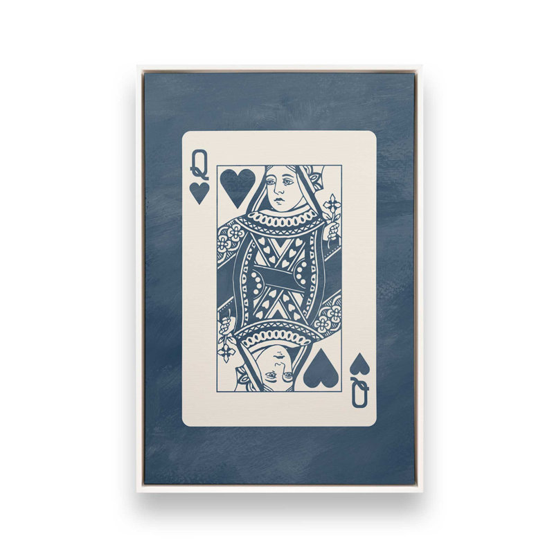 Impression sur toile Denim Queen Card, H 18,75 po x l 12,75 po, Blanc opaque