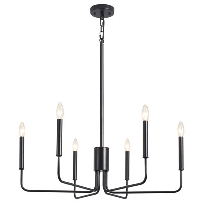 Roxsanne 6 Light Dimmable Classic / Traditional Chandelier Rustic Linear Candle-Style Kitchen Island Light Fixture