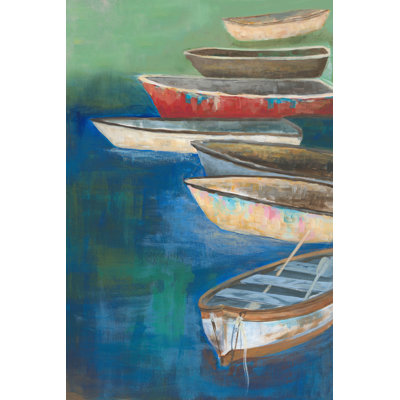 Docked Boats II Painting by Helen Parker