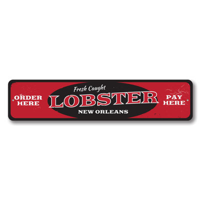 Fresh Caught Lobster Custom Aluminum Sign