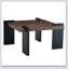 Table basse en panneau de fibres à densité moyenne de couleur noyer, durable et élégante pour les salons minimalistes modernes et les espaces de loisirs, 31,5 x 31,5 x 16,6 pouces-1087031614