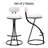 2Pcs Bar Stools Set with Backrest, S-shaped Barstools,Floral Print Upholstered Dining Chairs-2039727639