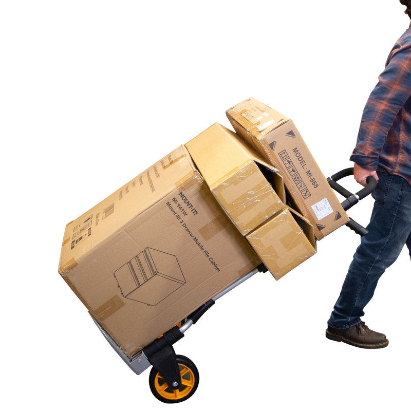 Mount-It! Heavy Duty Hand Truck Dolly, 440 Pound Weight Capacity for Moving with Wheels and Handle
