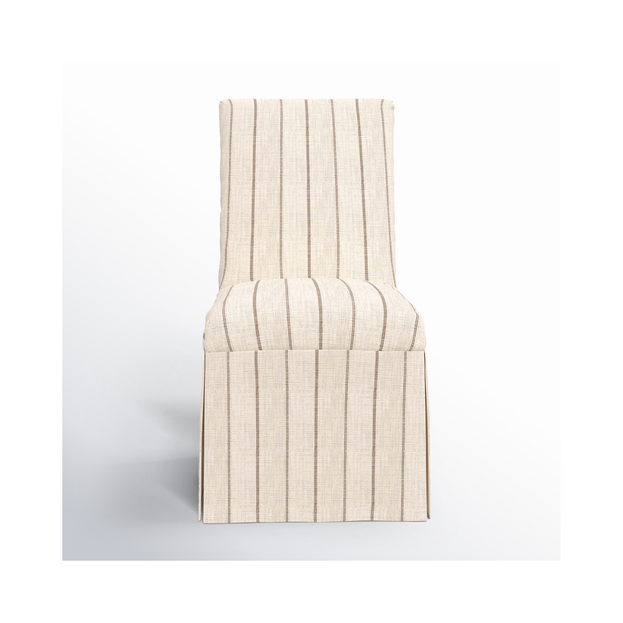 Ivanka Upholstered Parsons Chair, Fritz Charcoal Stripe