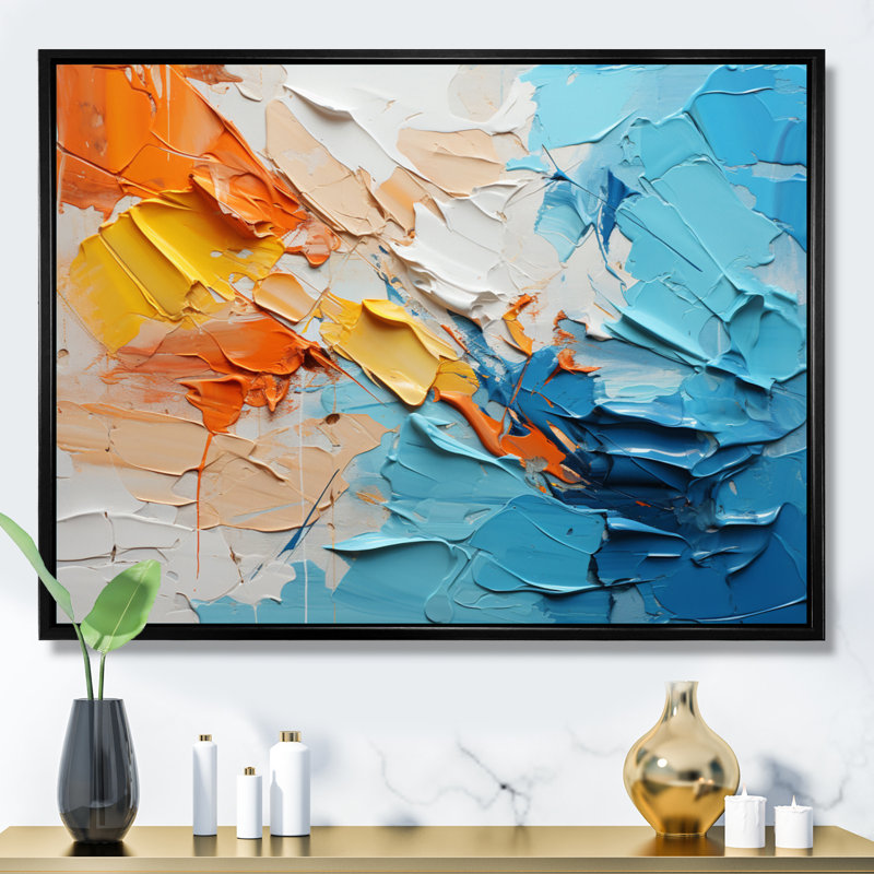 Gerlean Collage Fusion VII On Canvas Print, 12" H x 20" W x 1" D, Black Floater Framed
