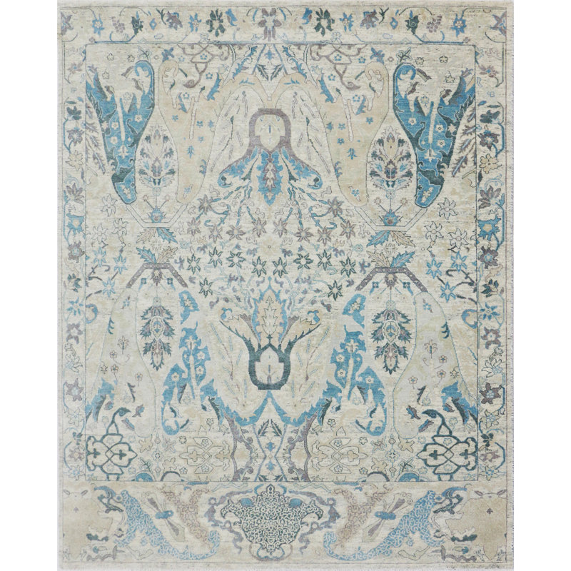 Hand Knotted Wool Oriental Indoor Rug, Rectangle 8' x 10'