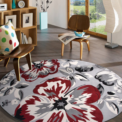 Tapis gris / rouge Rooshi