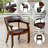 Arlex Vegan Leather Dining Chairs with Casters and Arms-466056174