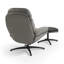 Velvet Swivel Accent Chair with Footstool-948334924