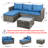  3 Piece Outdoor Sectional Patio Sofa, All-Weather Wicker Rattan Outdoor Furniture Set With Glass Table And Cushions-606224816-606224818