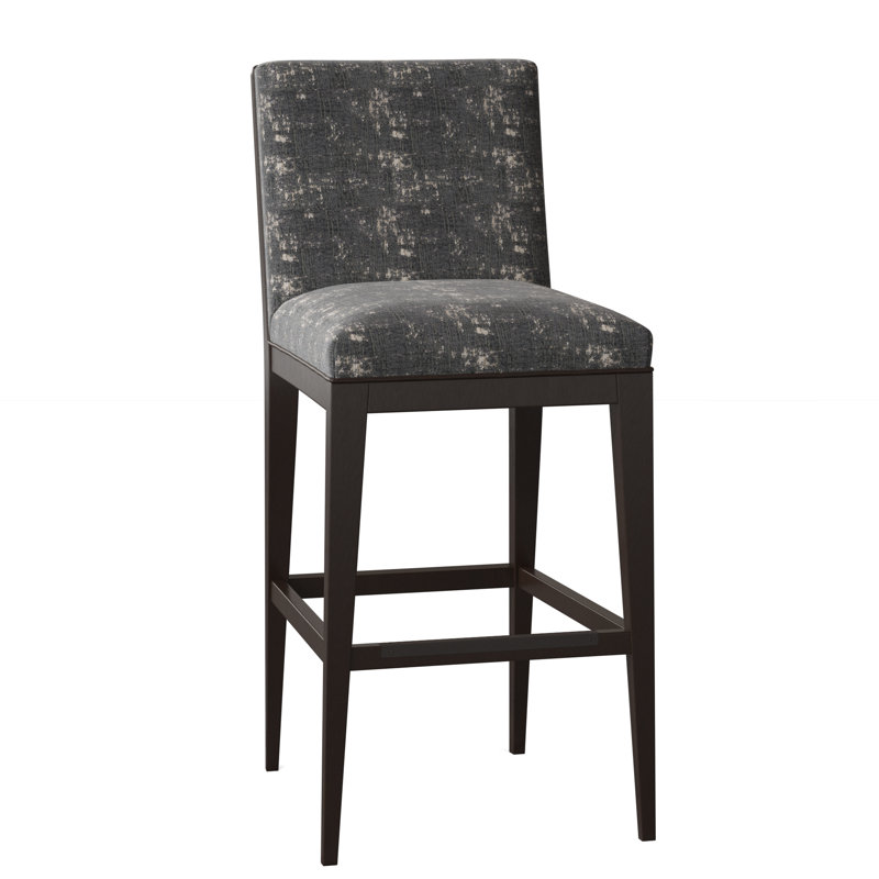 Logan Bar & Counter Stool, American Walnut, Filigree Ivory, Bar Stool (30" Seat Height)