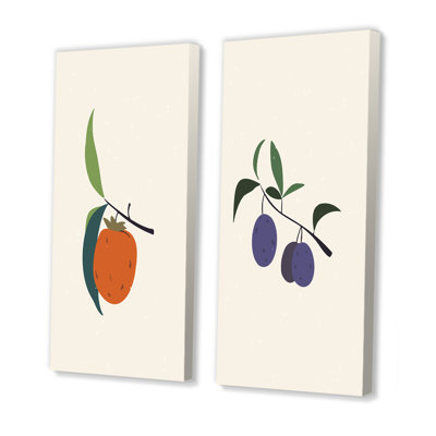 Vintage Autumn Harvest Fruits II - ensemble de 2 impressions