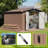 10 Ft. W x 12 Ft. D Galvanized Steel Frame Metal Storage Shed with Dual Lighting (Solar & Handheld) - Brown-120836603-112387367