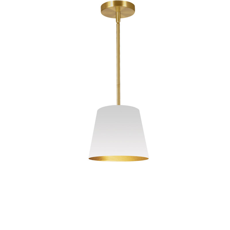 Oversized Drum 1 Light Drum Cylinder Pendant, White/Gold, 32" H x 32" W x 32" D
