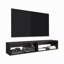 Meuble télé 59 po avec deux tablettes rectangulaires en wengé noir
